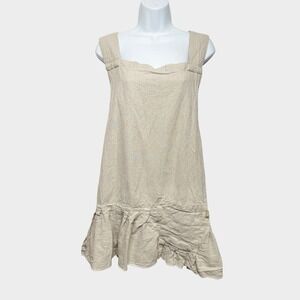 Raine & Humble Women Sand Colored Cotton Apron Cottagecore Praire Trad Wife